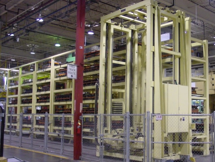 Automated Die Storage & Retrieval System - Forty 20,000 lb dies, mounted on 95” x 54” die plates