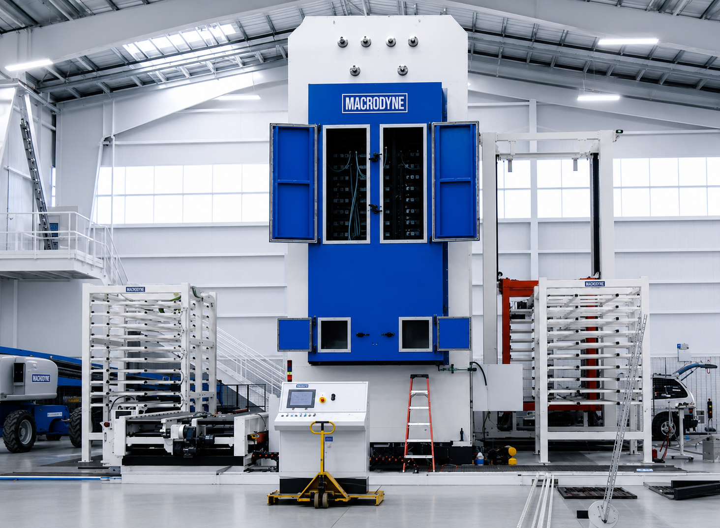 Laminating press by Macrodyne.