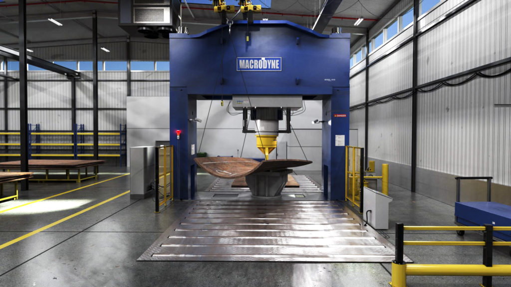Shipbuilding press by Macrodyne Technologies.