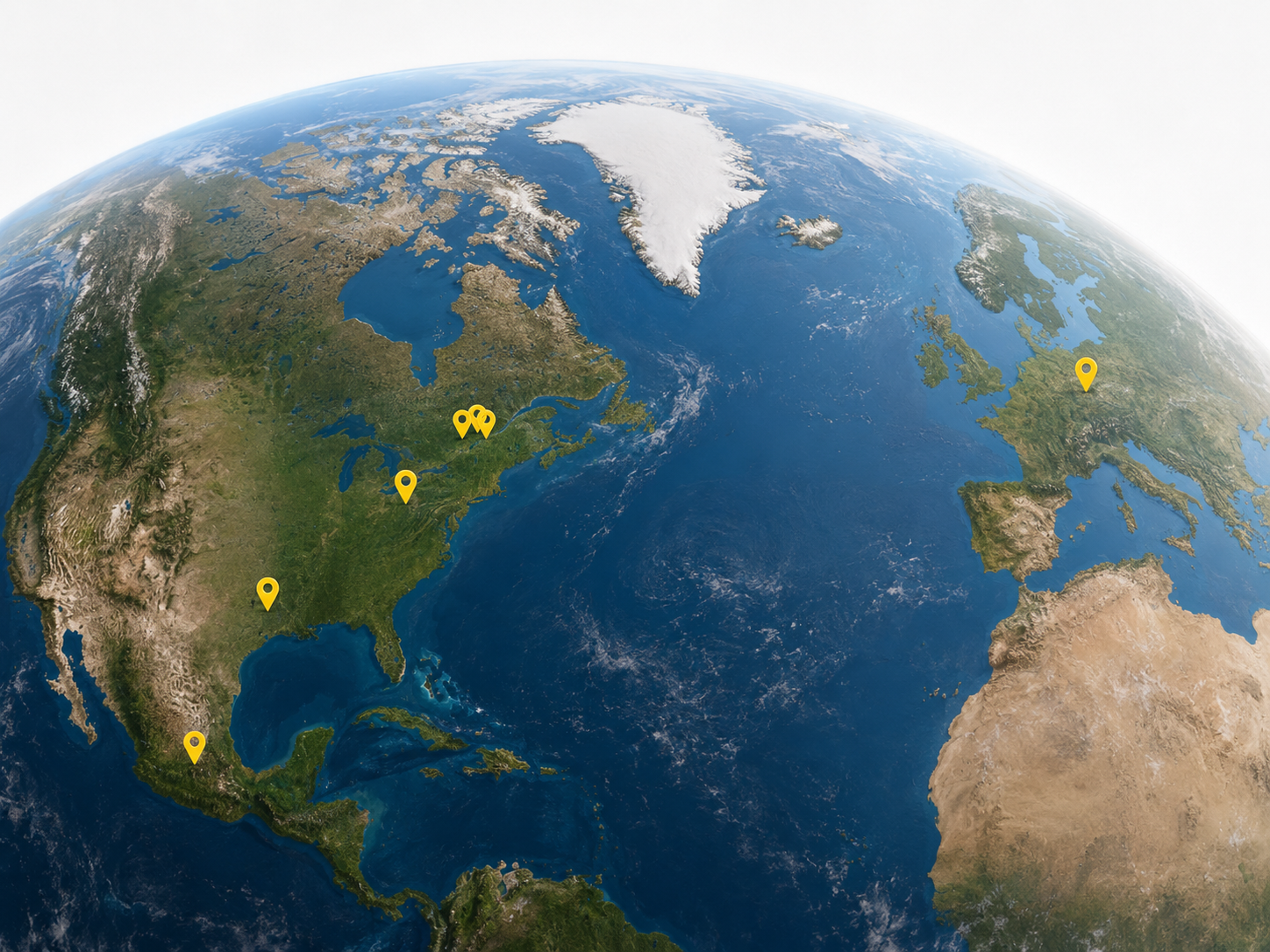 World map showing Macrodyne's locations.